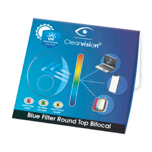 Round Top Blue Filter Near & Distance Clarity Green Coating
