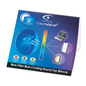 Round Top Blue Filter Near & Distance Clarity Blue Coating